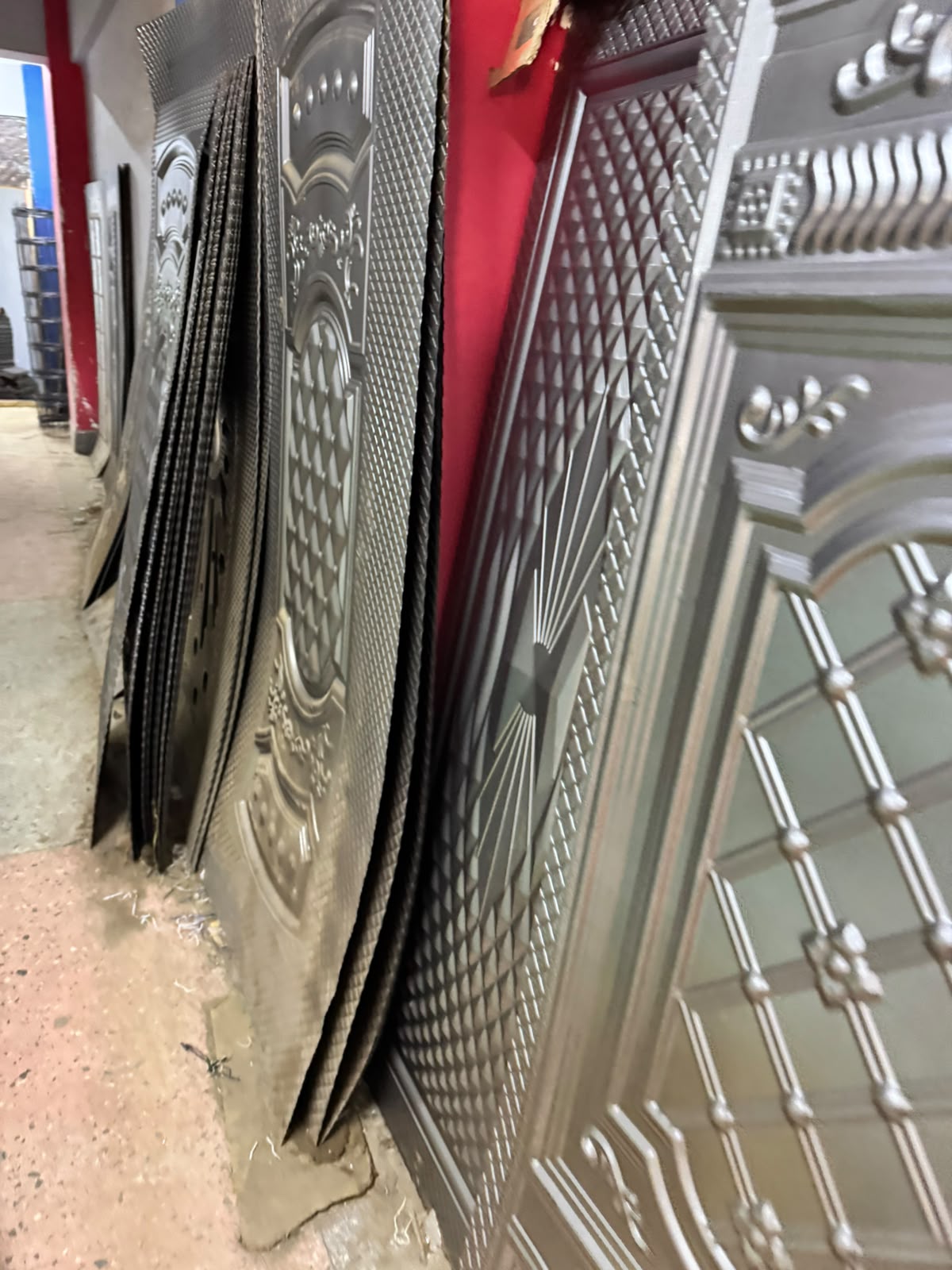 Reinforcement steel at a construction site